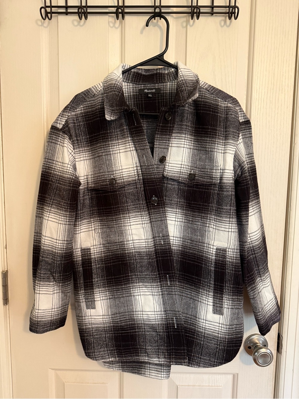 Madewell Black & White Plaid Lightweight Shacket